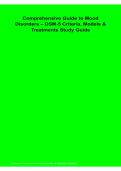 Comprehensive Guide to Mood Disorders DSM-5 Criteria&comma; Models & Treatments Study Guide &vert; Depression&comma; Bipolar Disorder&comma; Assessment&comma; Diagnosis & Therapy Review &vert; 2026&sol;2027 PDF