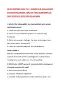 NR 607 MIDTERM EXAM PREP &ndash; DIAGNOSIS & MANAGEMENT IN PSYCHIATRIC-MENTAL HEALTH III PRACTICUM COMPLETE QUESTIONS WITH 100&percnt; VERIFIED ANSWERS
