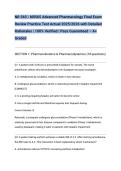 NR 565 &sol; NR565 Advanced Pharmacology Final Exam Review Practice Test Actual 2025&sol;2026 with Detailed Rationales &vert; 100&percnt; Verified &vert; Pass Guaranteed &ndash; A&plus; Graded