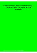 Comprehensive Mental Health Nursing Disorders&comma; Risk Factors & NCLEX Strategies &vert; Psychiatric Assessment&comma; Symptoms&comma; Treatment&comma; Nursing Care & Exam Review &vert; 2026&sol;2027 PDF