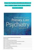 PRIMARY CARE PSYCHIATRY &lpar;2ND EDITION&rpar; BY MCCARRON & XIONG - COMPLETE CHAPTER PRACTICE REVIEW GUIDES & ASSESSMENT SOLUTIONS