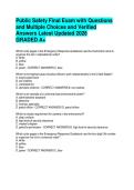 Public Safety Final Exam with Questions&NewLine;and Multiple Choices and Verified&NewLine;Answers Latest Updated 2026&sol;2027&NewLine;GRADED A&plus;