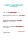 NRF Retail Industry Fundamentals Exam Newest &NewLine;2026 Questions and Correct Detailed Answers &NewLine;Already Graded A&plus; 