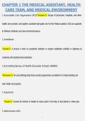 CHAPTER 1 THE MEDICAL ASSISTANT&comma; HEALTH CARE TEAM&comma; AND MEDICAL ENVIRONMENT &vert; QUESTIONS & ANSWERS &vert; COMPREHENSIVE EXAM STUDY GUIDE &vert; VERIFIED ANSWERS &vert; LATEST 2026