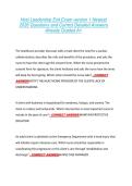 Hesi Leadership Exit Exam version 1 Newest &NewLine;2026 Questions and Correct Detailed Answers &NewLine;Already Graded A&plus; 