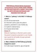 NHS Pathways Clinical Advisor Assessment Comprehensive Practice EXAM LATEST VERSION ALL 300 QUESTIONS WITH CORRECT SOLUTIONS ALL WITH DETAILED RATIONALES JUST RELEASED THIS YEAR&period; pdf