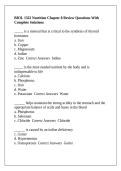 BIOL 1322 Nutrition Chapter 8 Review Questions With Complete Solutions