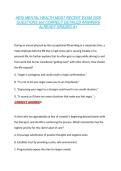 HESI MENTAL HEALTH MOST RECENT EXAM 2026 &NewLine;QUESTIONS and CORRECT DETAILED ANSWERS &NewLine;ALREADY GRADED A&plus; 
