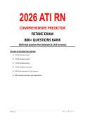 2026 ATI RN Comprehensive Predictor Retake Exam &vert; 800 NGN-Style Practice Questions with Case Scenarios & Explanations