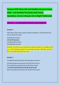 Pearson VUE Texas Life and Health Insurance Exam &NewLine;2026 - Full Verified Test Bank with Actual &NewLine;Questions&comma; Correct Answers & In-Depth Rationales 