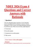 NDEE 2026 Exam 4 Questions and Correct Answers with Rationale