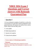 NDEE 2026 Exam 2 Questions and Correct Answers with Rationale Guaranteed Pass 