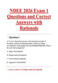 NDEE 2026 Exam 1 Questions and Correct Answers with Rationale