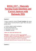 RNSG 1517 &ndash; Maternity Nursing Exam Questions and Correct Answers with Rationale 2026 