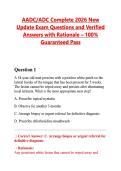 AADC&sol;ADC Complete 2026 New Update Exam Questions and Verified Answers with Rationale &ndash; 100&percnt; Guaranteed Pass