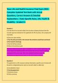 Texas Life and Health Insurance Final Exam 2026 - &NewLine;Complete Updated Test Bank with Actual &NewLine;Questions&comma; Correct Answers & Detailed &NewLine;Explanations &vert; State-Specific Rules&comma; Life&comma; Health & &NewLine;Disability - Graded A&plus;