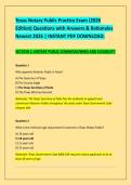 Texas Notary Public Practice Exam &lpar;2026 &NewLine;Edition&rpar; Questions with Answers & Rationales &NewLine;Newest 2026 &vert; INSTANT PDF DOWNLOAD&period;