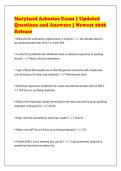 Maryland Asbestos Exam &vert; Updated&NewLine;Questions and Answers &vert; Newest 2026&NewLine;Release