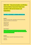 WGU D413 - Telecommunications and Wireless &NewLine;Communications Assessment Study Exam &NewLine;Questions with Correct Answers and &NewLine;Explanations&period; 