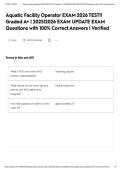 Aquatic Facility Operator EXAM 2026 TEST&excl;&excl; Graded A&plus; &vert; 2025&vert;2026 EXAM UPDATE EXAM Questions with 100&percnt; Correct Answers &vert; Verified&NewLine;&NewLine;