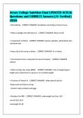 Jersey College Nutrition Final UPDATED ACTUAL&NewLine;Questions and CORRECT Answers &vert; A&plus; Verified &vert;&NewLine;2026&NewLine;