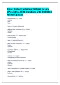 Jersey College Nutrition Midterm Review&NewLine;UPDATED ACTUAL Questions with CORRECT&NewLine;Answers &vert; 2026
