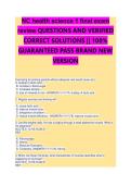 North Carolina Health Science I Final Exam Review EXAM STUDY GUIDE 2026&sol;2027 ACCURATE QUESTIONS WITH CORRECT DETAILED SOLUTIONS &vert;&vert; 100&percnt; GUARANTEED PASS NEWEST VERSION