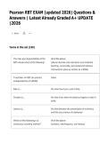 Pearson RBT Exam &vert; Complete Practice Questions & Verified Answers Study Guide &vert; Latest 2026 Updated Edition