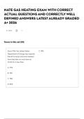 NATE GAS HEATING EXAM WITH CORRECT ACTUAL QUESTIONS AND CORRECTLY WELL DEFINED ANSWERS LATEST ALREADY GRADED A&plus; 2026