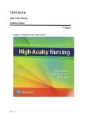 High-Acuity Nursing 7th Edition Test Bank &vert; Kathleen Dorman Wagner &vert; Complete Chapters &vert; Verified Questions & Answers &vert; Critical Care & Acute Care Nursing Exam Prep