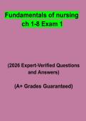 Fundamentals of Nursing Chapters 1&ndash;8 Exam 1 Study Guide PDF &vert; Practice Questions & Revision Notes