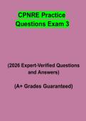 CPNRE Practice Questions Exam 3 PDF &vert; Complete Study Guide&comma; Mock Test & Revision Notes