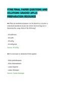 VTNE FINAL PAPER QUESTIONS AND &NewLine;SOLUTIONS GRADED APLUS &NewLine;PREPARATION RESOURCE 