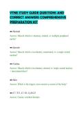 VTNE STUDY GUIDE QUESTIONS AND &NewLine;CORRECT ANSWERS COMPREHENSIVE &NewLine;PREPARATION KIT