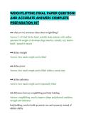 WEIGHTLIFTING FINAL PAPER QUESTIONS &NewLine;AND ACCURATE ANSWERS COMPLETE &NewLine;PREPARATION KIT 