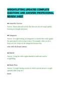 WEIGHTLIFTING UPDATED COMPLETE &NewLine;QUESTIONS AND ANSWERS PROFESSIONAL &NewLine;REVIEW SHEET 