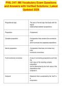 PHIL 247&colon; M6 Vocabulary Exam Questions&NewLine;and Answers with Verified Solutions &vert; Latest&NewLine;Updated 2026