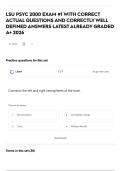 LSU PSYC 2000 EXAM &num;1 WITH CORRECT ACTUAL QUESTIONS AND CORRECTLY WELL DEFINED ANSWERS LATEST ALREADY GRADED A&plus; 2026