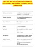 PHIL 247&colon; M12 Vocabulary Exam Questions&NewLine;and Answers with Verified Solutions &vert; Latest&NewLine;Updated 2026
