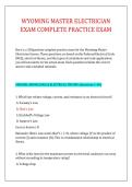 WYOMING MASTER ELECTRICIAN &NewLine;EXAM COMPLETE PRACTICE EXAM
