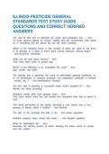 ILLINOIS PESTICIDE GENERAL STANDARDS TEST STUDY GUIDE QUESTIONS AND CORRECT VERIFIED ANSWERS
