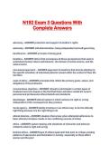 N192 Exam 3 Questions With Complete Answers