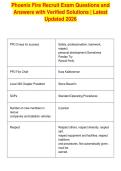 Phoenix Fire Recruit Exam Questions and&NewLine;Answers with Verified Solutions &vert; Latest&NewLine;Updated 2026