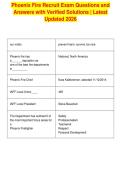 Phoenix Fire Recruit Exam Questions and&NewLine;Answers with Verified Solutions &vert; Latest&NewLine;Updated 2026