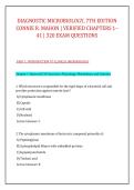 DIAGNOSTIC MICROBIOLOGY&comma; 7TH EDITION &NewLine;CONNIE R&period; MAHON &vert; VERIFIED CHAPTERS 1&NewLine;41 &vert; 320 EXAM QUESTIONS