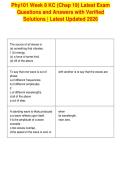 Phy101 Week 8 KC &lpar;Chap 19&rpar; Latest Exam&NewLine;Questions and Answers with Verified&NewLine;Solutions &vert; Latest Updated 2026