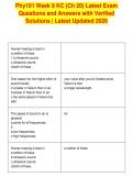 Phy101 Week 9 KC &lpar;Ch 20&rpar; Latest Exam&NewLine;Questions and Answers with Verified&NewLine;Solutions &vert; Latest Updated 2026
