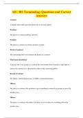 AIC 301 Terminology Questions and Correct&NewLine;Answers