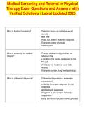 Medical Screening and Referral in Physical&NewLine;Therapy Exam Questions and Answers with&NewLine;Verified Solutions &vert; Latest Updated 2026