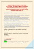 HUMAN PHYSIOLOGY EXAM 4 NEWEST 2026 &NewLine;ACTUAL EXAM TEST BANK &vert; COMPLETE REAL EXAM &NewLine;QUESTIONS AND CORRECT VERIFIED ANSWERS&sol; &NewLine;ALREADY GRADED A&plus; &vert; HUMAN PHYSIOLOGY EXAM &NewLine;4 REVIEW &lpar;LATEST UPDATE&rpar;